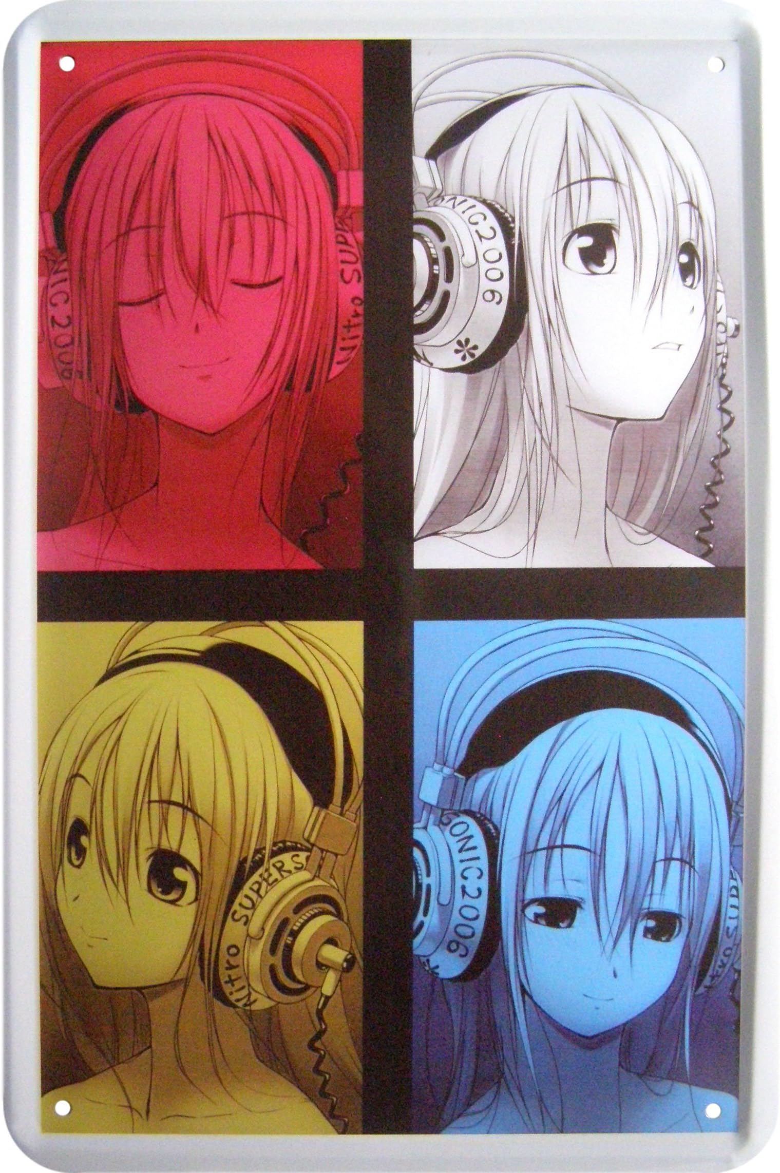 Decorative Tin Sign with Japanese Manga Design