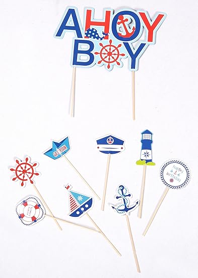 Amazon Com Paper Jazz Nautical Party Ahoy Ocean Theme Cupcake