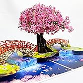 3D Pop Up Greeting Card – Handmade Cherry Blossom Tree Card for Spring, Birthday, Mother's Day, Wedding – Laser Cut Sakura Card with Envelope – Unique Floral Gift for Women, Friends, Family