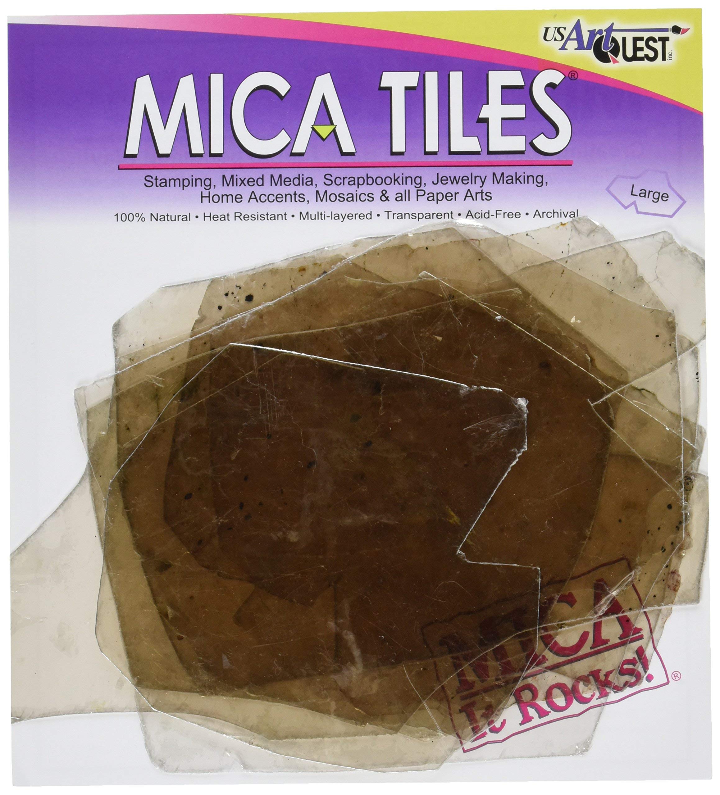 US Artquest 2 oz 6 x 8-inch Large Pieces Mica Tile, Brown