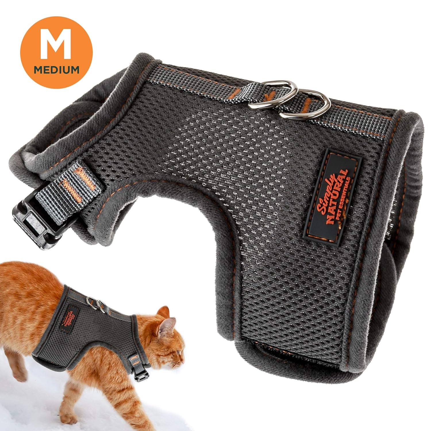 Simply Natural Cat Harness Medium Escape Proof Cat Harness with Easy On