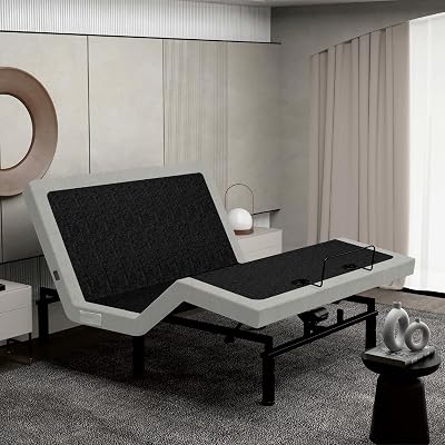 Irvine Home Collection Queen Adjustable Bed Base - Dual Massage - USB Ports - Zero Gravity - Underbed Light - Wireless Remote - Zero Clearance - Anti Snore - Memory Positions