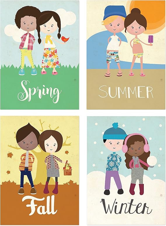 Amazon Com Four Seasons Wall Cards 5x7 Inches Decoration Wall