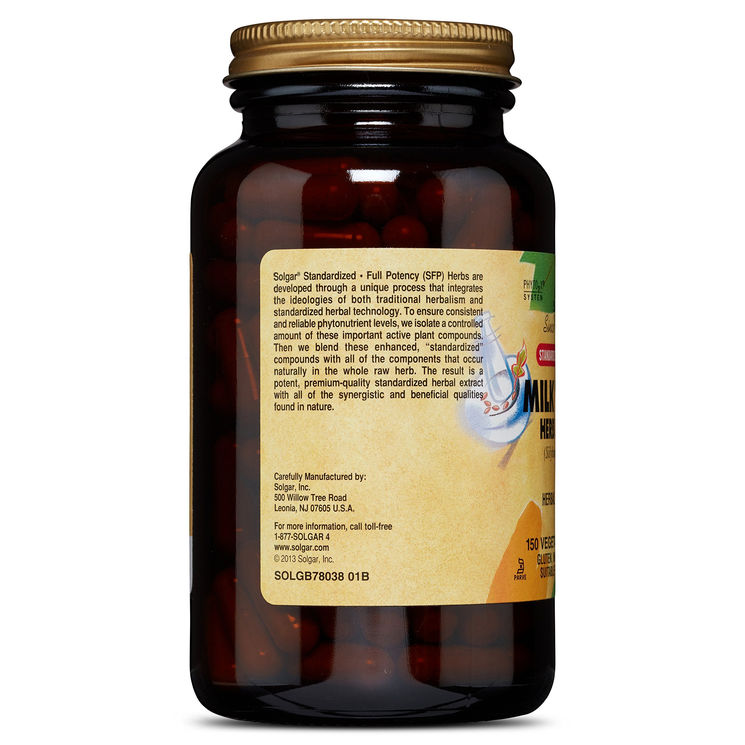 Solgar Standardized Full Potency Milk Thistle Herb Extract, 150