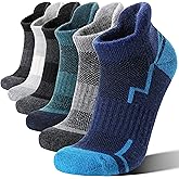 Welwoos 6 Pairs Merino Wool Ankle Hiking Running Socks Compression Support Thick Athletic Low Cut Socks for Women Men