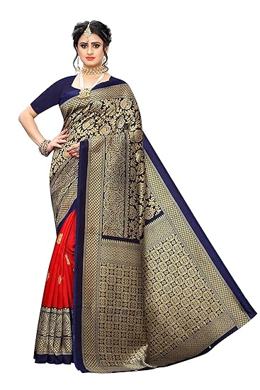 Women's Navy Blue Silk Woven Saree With Blouse (SENTHIL NAVY BLUE_Free Size)