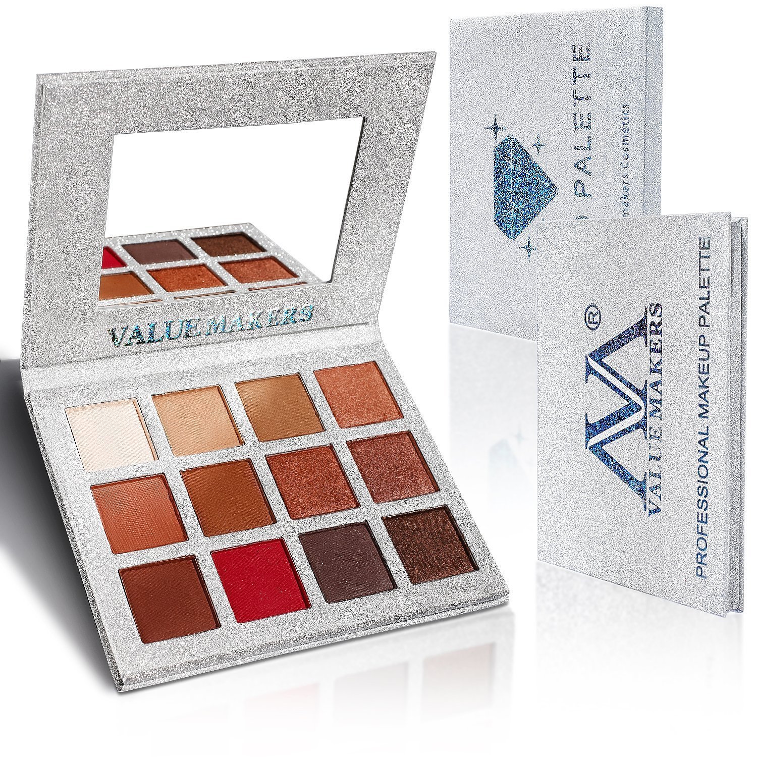 Eyeshadow Makeup Palette, Valuemakers 12 Colors Waterproof & Ultra Pigmented Make-up Eye Shadows - Matte and Shimmer EyeShadow Powder Cosmetic Makeup Set- Vegan and Cruelty Free