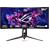 ASUS ROG Swift 34” OLED Ultrawide 800R Curved Gaming Monitor (PG34WCDM) – 21:9 (3440 x 1440), 240Hz, 0.03ms, G-SYNC Compatibl