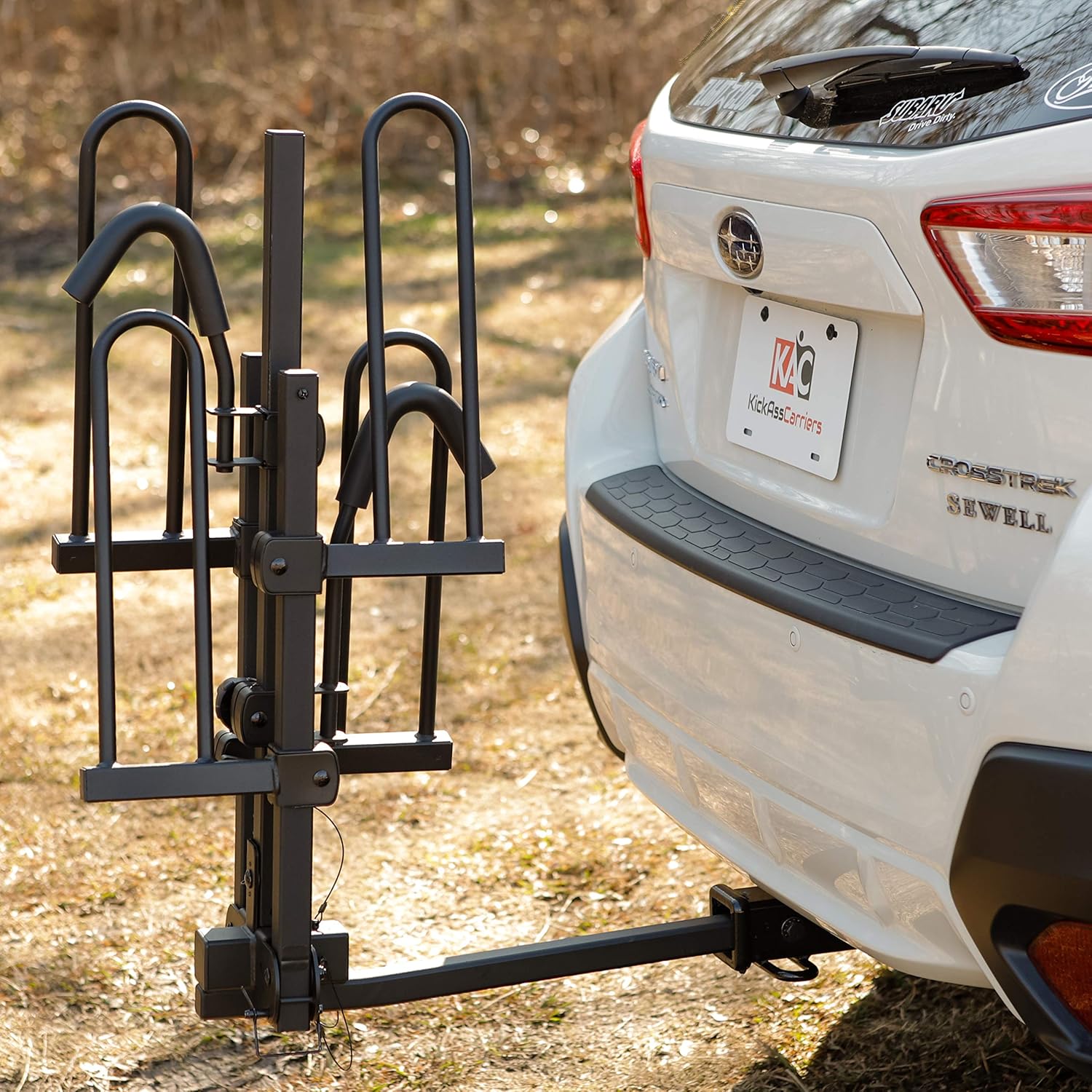 2Bike Hitch Mount Platform Bike Rack Carrier Compact Folding Design