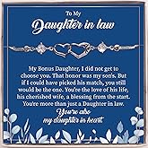 Daughter in Law Gift, Daughter Hearts Bracelet: Wedding Jewelry From Mother-In Law. Gift for Wedding Day. Bracelet for Bride