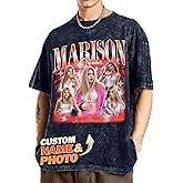 Tehg & Tuhg Custom T Shirts with Text & Picture,Vintage Bootleg Rap Tee for Boyfriend Girlfriend,Gift on Birthday Anniversary