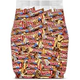 TwixCandy Bars Bulk Fun Size Candy - 50 Individually Wrapped Chocolate Candy Snack Size Bars - Caramel &amp; Milk Chocolate Cookie Bars - Bulk Chocolate for Snacking, Sharing and Parties - Bulk Candy Pack - 2 Pounds