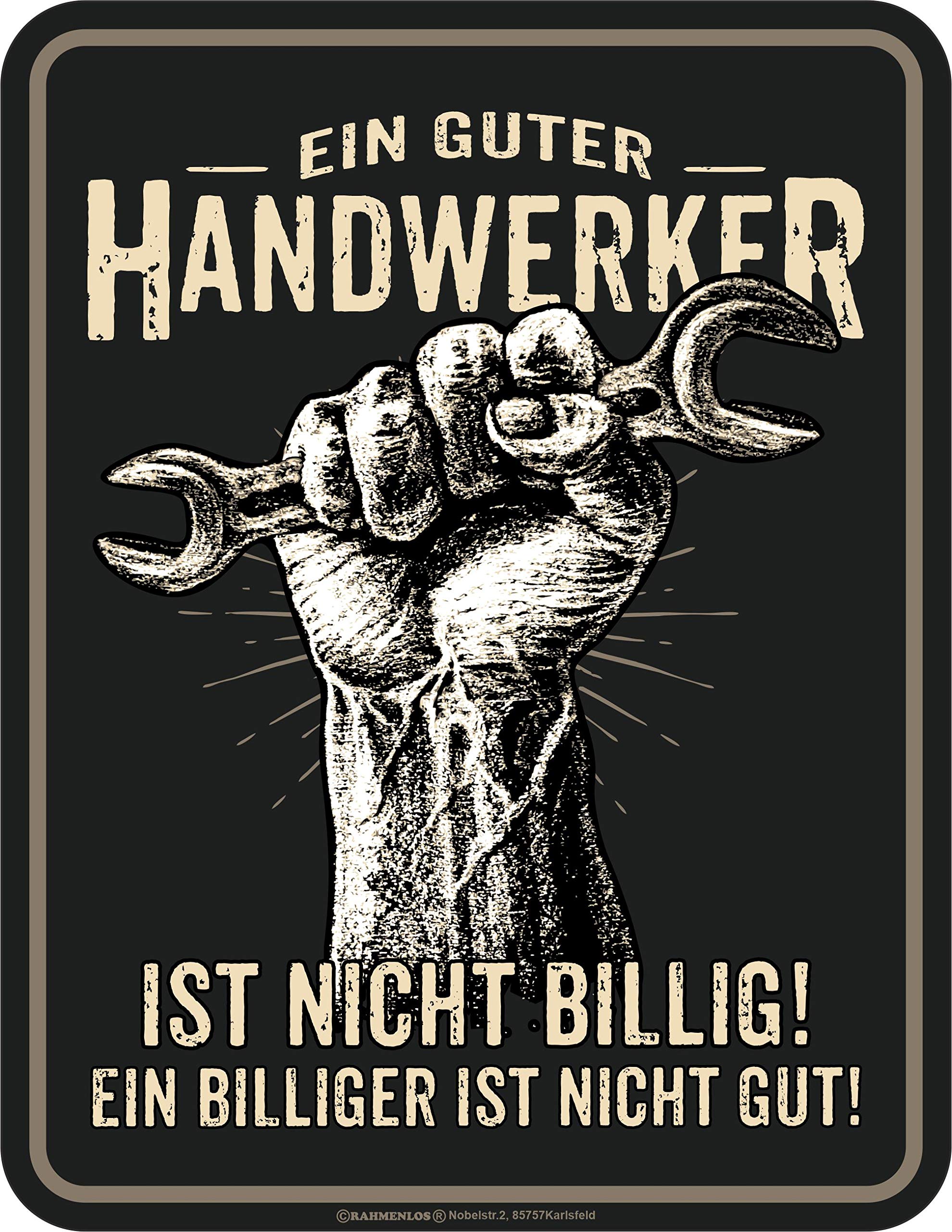 RAHMENLOS Tin-Plate Sign, Black, 17 x 22