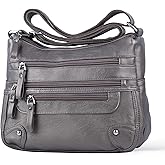 ELDA 10 Pockets Crossbody Purses for Women Medium Pocketbooks Lightweight Ladies Satchel Bag Multi Pocket Shoulder Handbag