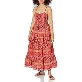 Angie Womens Women's Tie Neck Strappy Back Tiered Skirt Maxi Dress