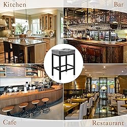 LUE BONA Counter Height Bar Stools, 24 Inch Saddle