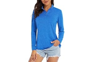 MAGCOMSEN Women's 1/4 Zip Shirts UV Sun Protection Pullover Long Sleeve Quick Dry Workout Hiking Athletic Shirts