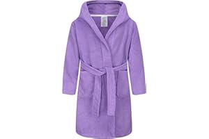 FunnyPaja Kids Soft Towel Hooded Robe Cotton Bathrobe for Girls 5-16 Years