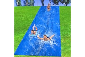codree 20 x 6 Ft Lawn Water Slide- Heavy Duty Water Slide Trap- Waterproof Summer Slip Waterslides with Nails for Outdoor Bac