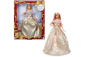 Barbie Signature Doll, 2025 Holiday Barbie Blonde Fashion Doll Wearing Silver & Gold Gown, Seasonal Collector in Displayable 