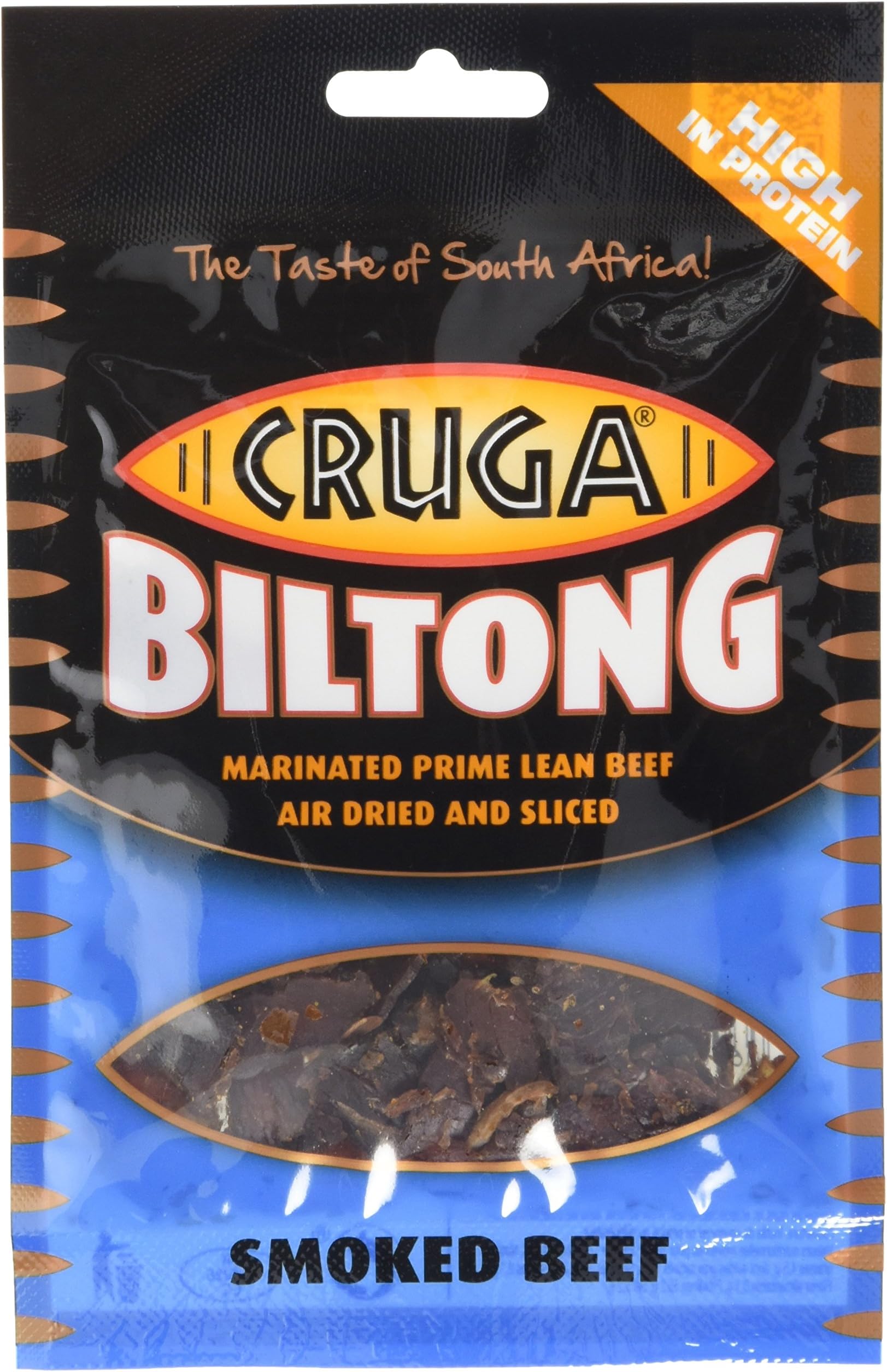 Cruga Smoked Beef Biltong, 25 g, Pack of 10