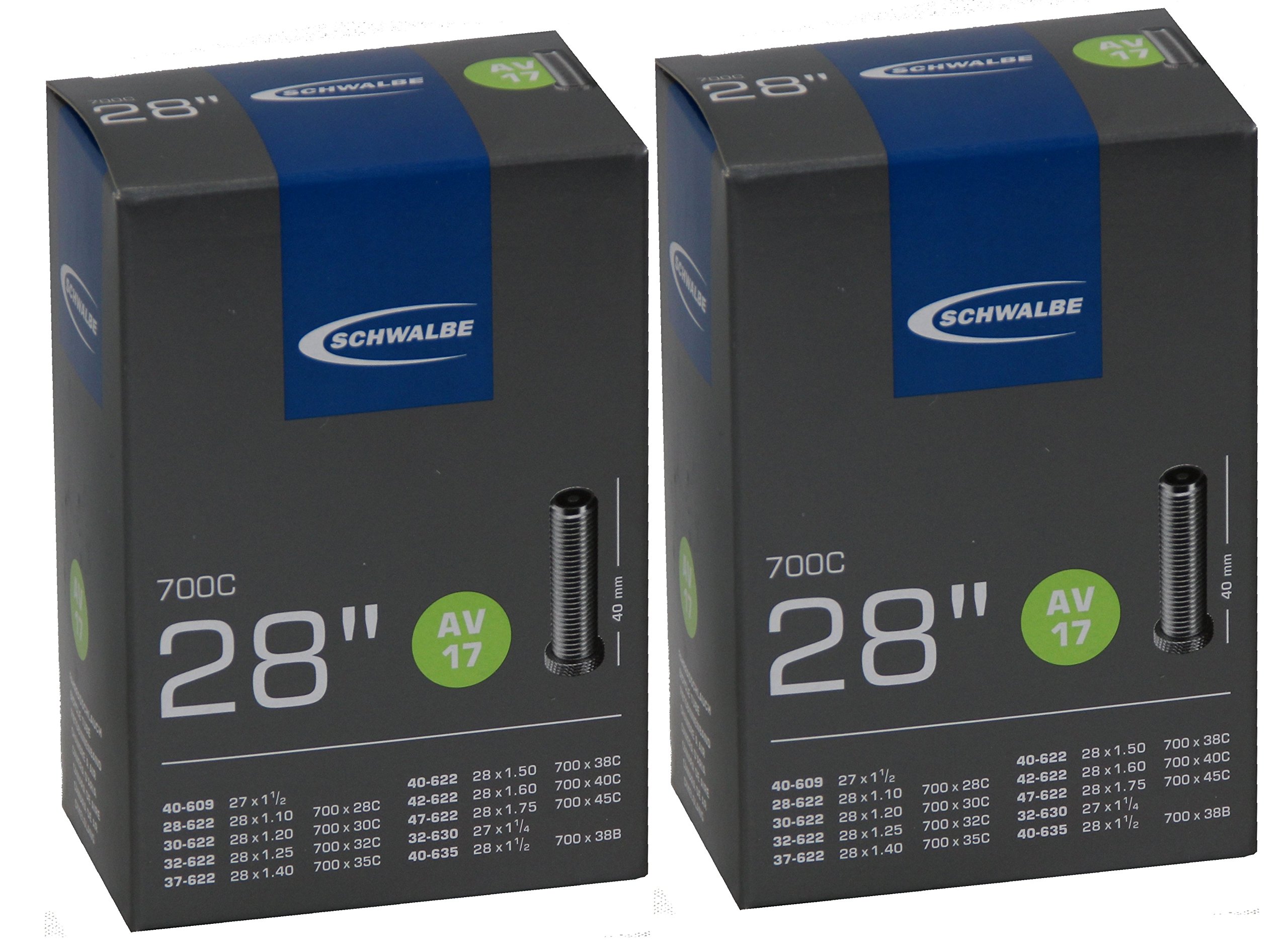Schwalbe Unisex Adult AV17 Inner Tube, Black, 28 Inches