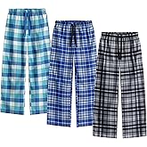 US Angels 3-Pack Boys Pajama Pants - Soft Micro Fleece OR Jersey Knit PJ Bottoms for Kids - Boys Sleepwear, Size 7-20