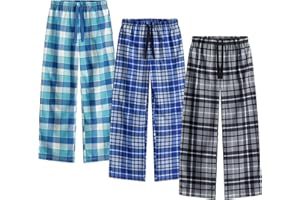 US Angels 3-Pack Boys Pajama Pants - Soft Micro Fleece OR Jersey Knit PJ Bottoms for Kids - Boys Sleepwear, Size 7-20