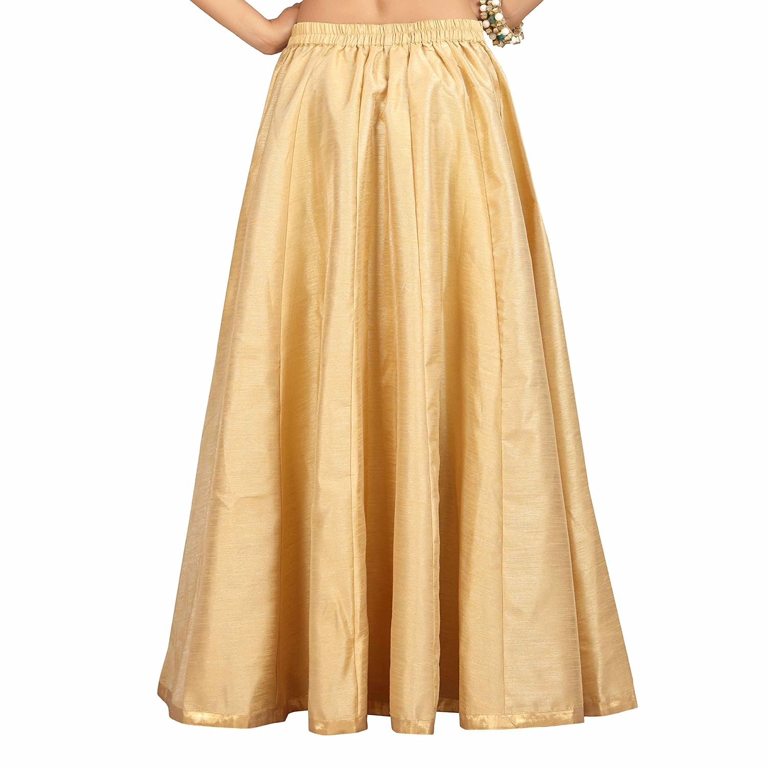 studio shringaar women's golden poly raw silk skirt lehenga