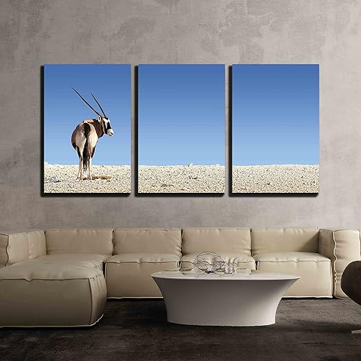 Amazon Com Wall26 3 Piece Canvas Wall Art Gemsbok On White