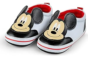Disney Mickey Mouse and Minnie Mouse Infant Shoes - Soft Sole - Velcro Closure, Easy in and Out - Many