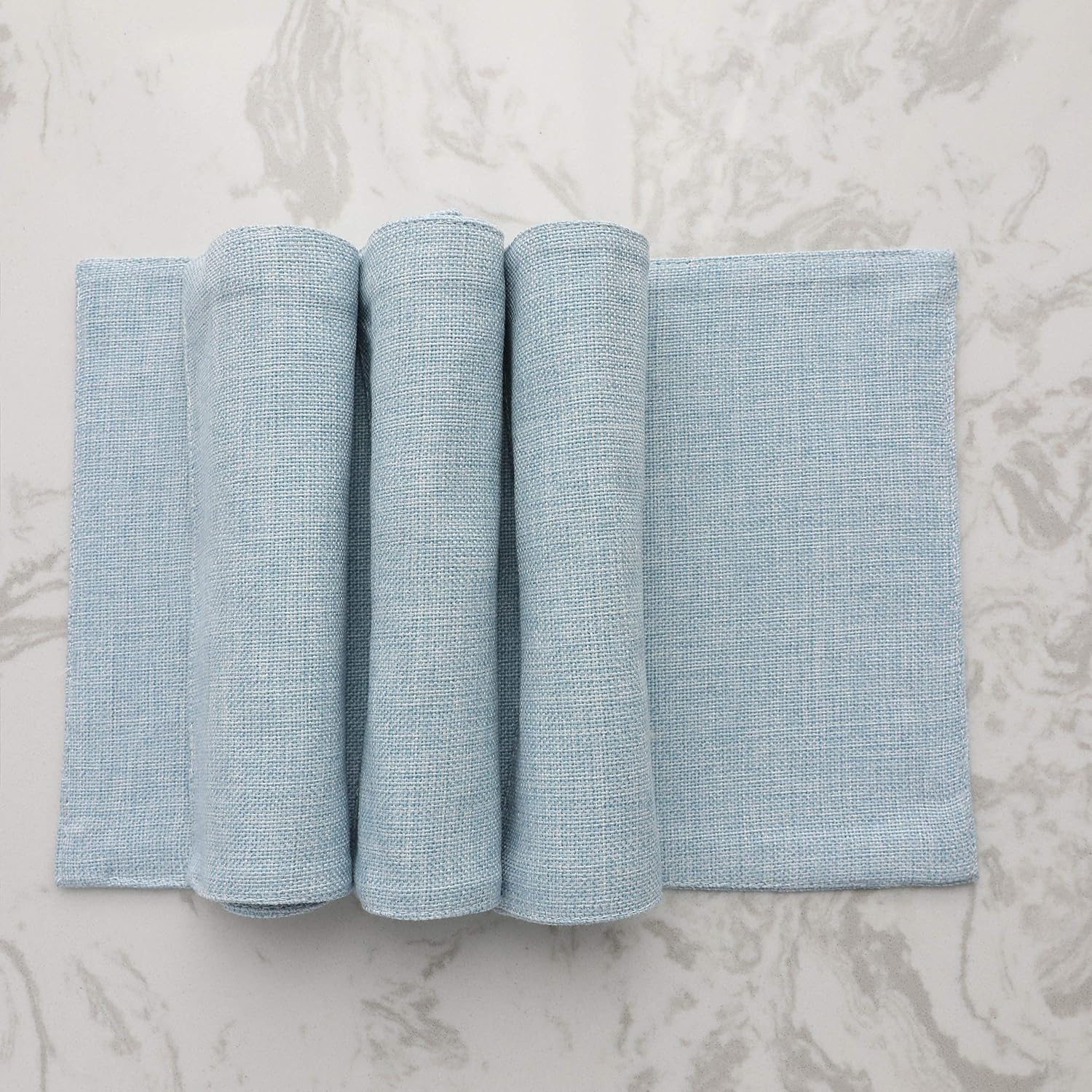 Home Brilliant Placemats Set of 6 Heat Resistant Dining Table Place Mats for Kitchen Table, Blue: Home & Kitchen