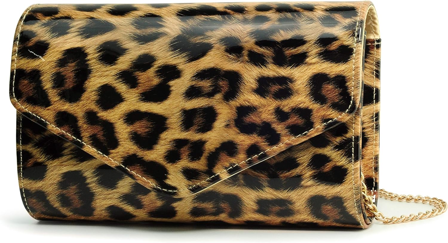 leopard print envelope clutch