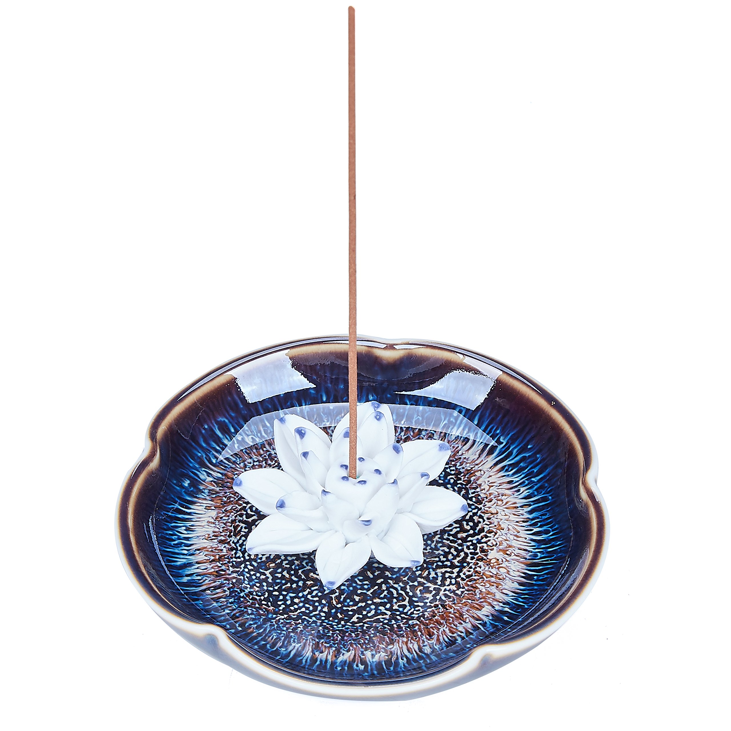 Buy UOON Incense Stick Burner Holder Handmade Ceramic Lotus Flower