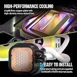 Corsair iCUE LINK H150i RGB 360mm AIO CPU Cooler White QX120 Fans LGA1700 AM5 view 8