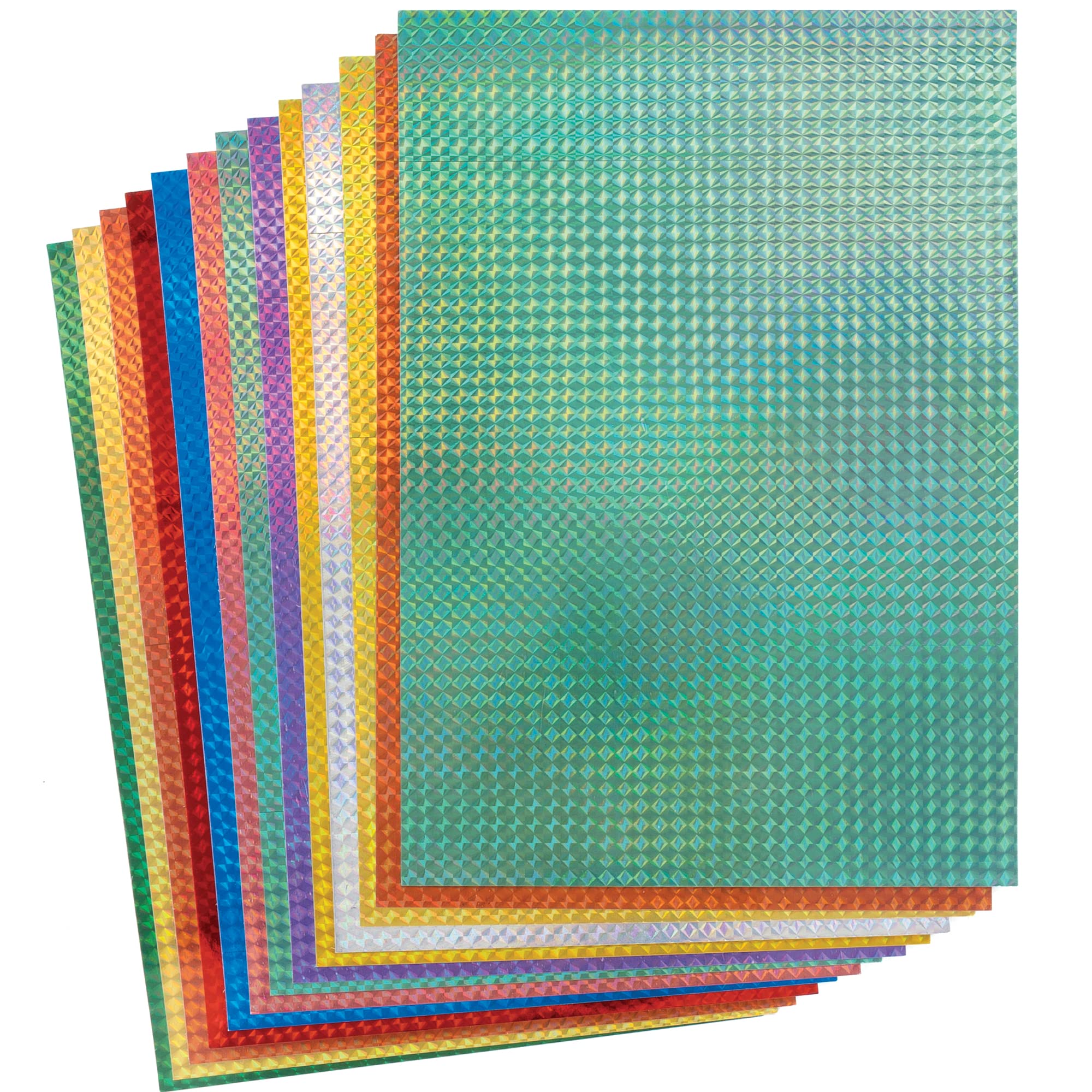 Baker Ross FE813 Holographic Card Pack - Pack of 20, Metallic Card, Craft Supplies for Kids,Blue,Green,Orange,Pink,Purple,Red,Silver