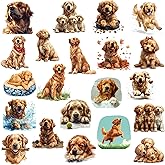 McEtt Golden Retriever Dog Sticker Sheets - Cute Golden Retriever Stickers for Kids Students Teens Goldie Lovers - 5 Sheet Pack (105 Pieces) - Birthday Party Favors, Classrooms, Laptops, Water Bottles
