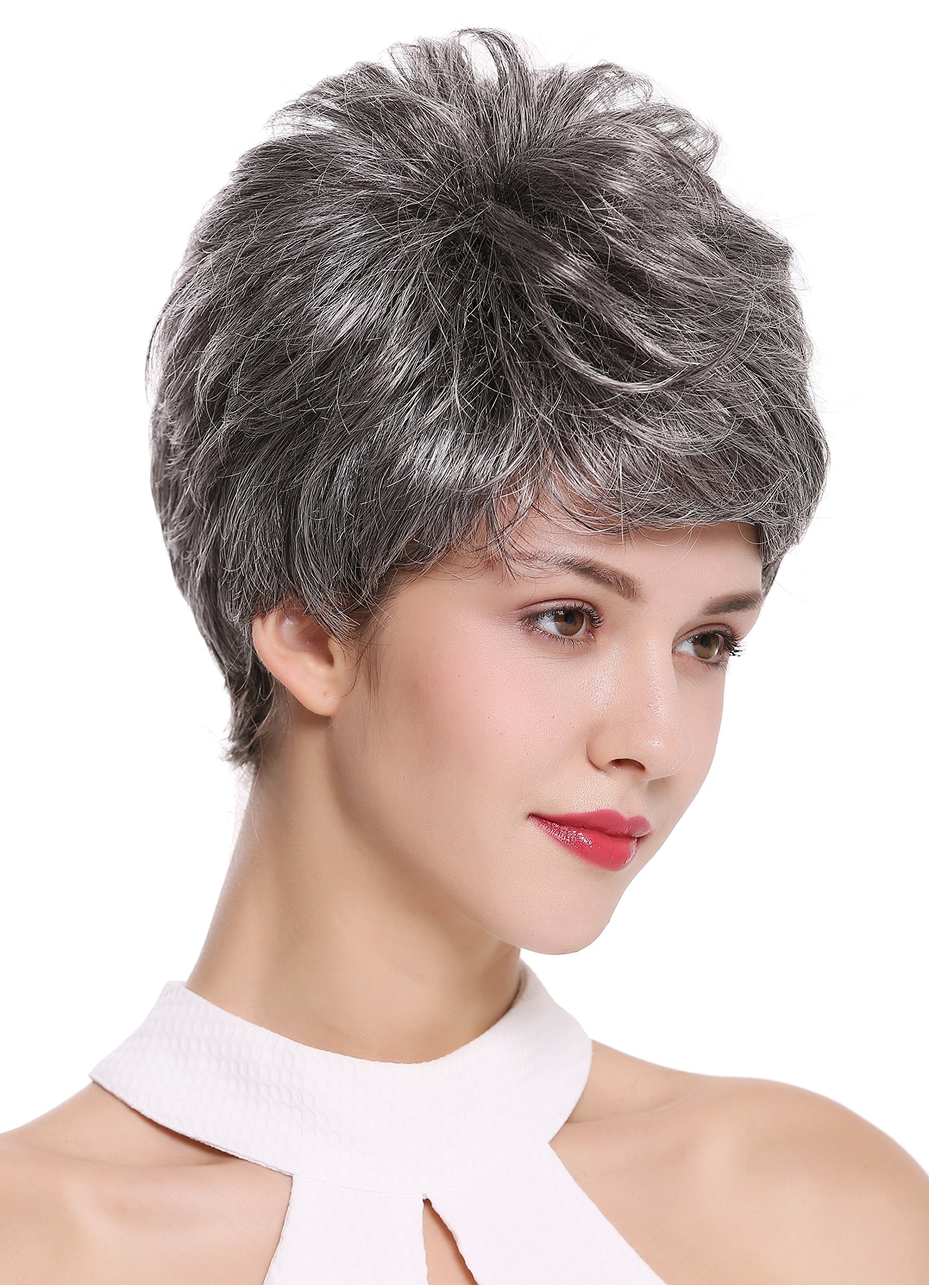 WIG ME UP - DW2461-44 Lady Gents Man Quality Wig short teased voluminous dark gray mix
