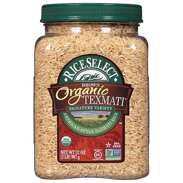 RICESELECT ORGANIC TEXMATI BROWN BASMATI RICE, PREMIUM NON-GMO...