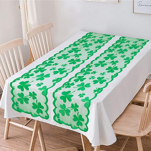 Amazon Com 90shine 2pcs St Patricks Day Decorations Table Runners Saint Shamrock Green Lace Embroidered Irish Clover Party Decor Supplies Home Kitchen