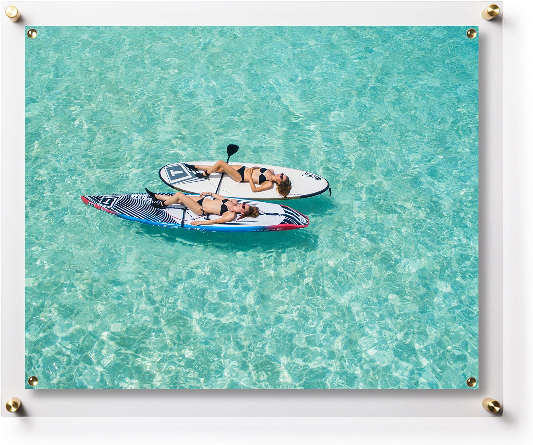 Wexel Art 19x23-Inch Popster Magnetic Single Panel Framing Grade Acrylic Floating Frame with Gold Hardware for 16x20-Inch Art & Photos