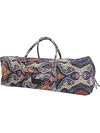 Yoga Mat Duffle Bag Extra Large XL Patterned Canvas with Pocket and Zipper