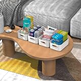 W&H 5 Pcs White Plastic Storage Boxes with Handle, 8.2 x 5.5 x 2.7 in view 4