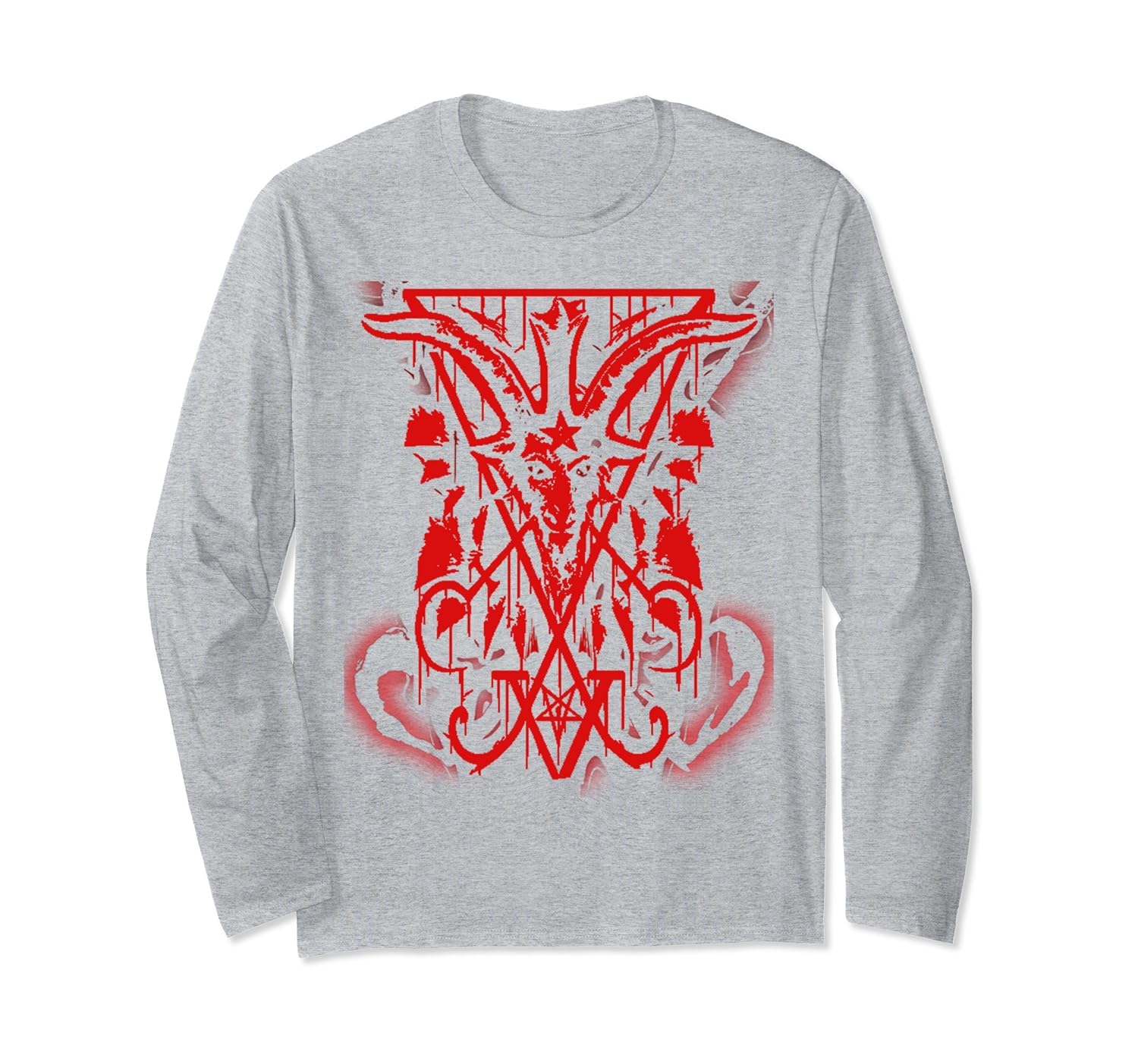 Satanic Shirt Goat Baphomet Pentagram Lucifer-Rose