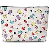 GREOXG Heart Makeup Bag, Small Travel Cosmetic Bag with Zipper, Cute Makeup Pouch Gift Ideas for Women Teen Girls Friends Mom Sisters Teacher Birthday Christmas Wedding Graduation-E23