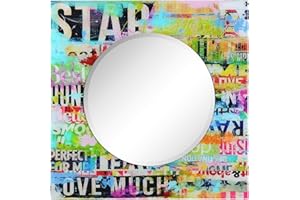 Empire Art Direct Star Rectangular Beveled Mirror on Free Floating Reverse Printed Tempered Art Glass Ready to Hang, 36" x 36"
