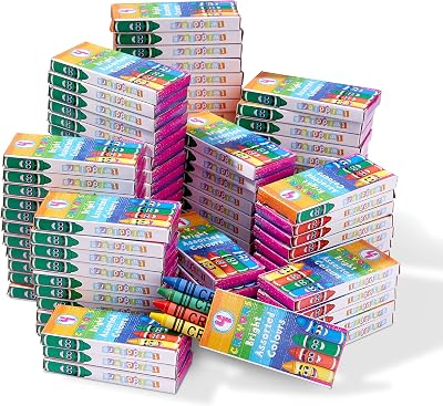 THE TWIDDLERS 144 Boxes Wax Crayons Kids Mixed Colours 576 Total