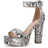 IDIFU IN5 Sabrina Platform Block Chunky High Heels Ankle Strap Heeled Sandals Sexy Wedding Party Dress Shoes for Women Open Toe Heels