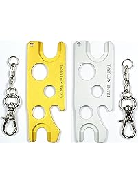 Essential Oil Opener Key Tool - 2 Pack in Metal (Matte Golden & Matte Silver) Essential Oils Bottle Opener to Remove Roller Balls Caps Rollers Fitments Euro Droppers Fits All Brands