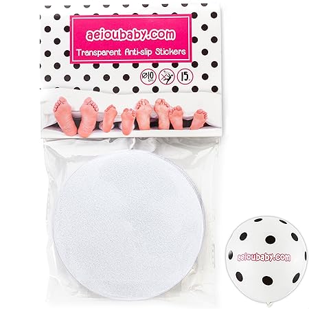 15 Transparent Anti Rutsch Sticker Badewanne Dusche, 15 nicht scheuernden Aufklebern für einen besseren Griff, selbstklebenden Kreise 10cm Durchmesser für die Sicherheit, Luftballon Geschenk!